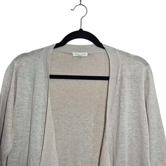 Eileen Fisher Womens Cardigan Sweater Size M 100% Linen Duster Lightweight Open - Picture 3 of 6